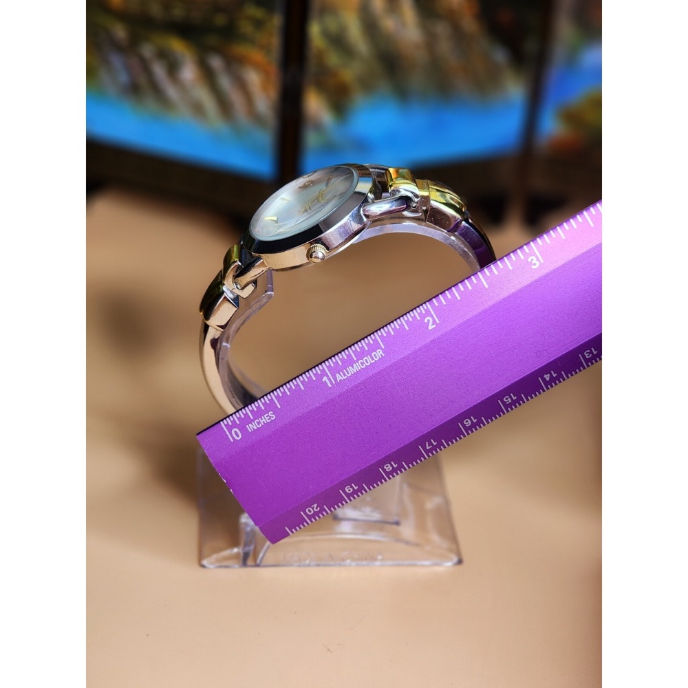 STUDIO Gold & Silver Tone Cuff Watch Adjustable Very Comfortable FREE $HIPPING!! - Picture 6 of 8